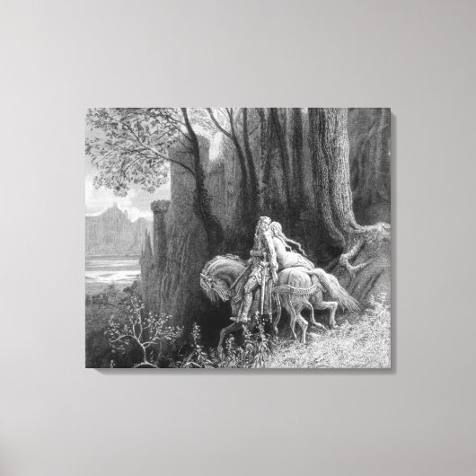 Geraint en Enid Ride Away Canvas Afdruk (Voorkant)