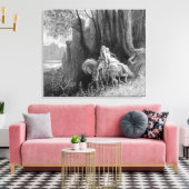 Geraint en Enid Ride Away Canvas Afdruk (Insitu (Woonkamer))