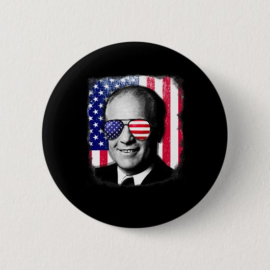 Gerald Ford Amerikaanse vlag op 4 juli Ronde Button 5,7 Cm (Voorkant)