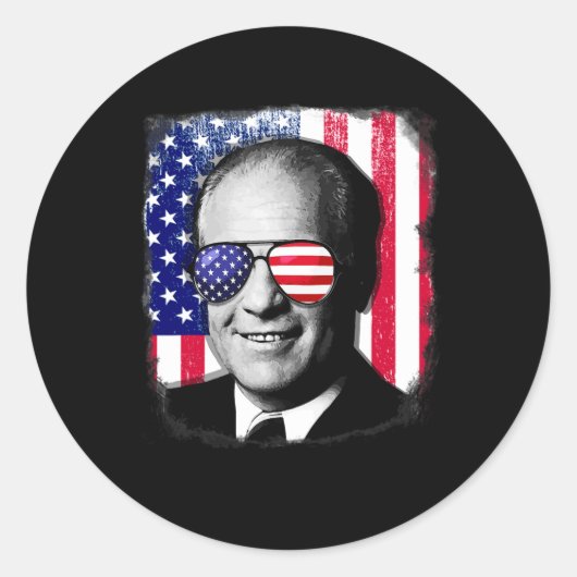 Gerald Ford Amerikaanse vlag op 4 juli Ronde Sticker (Voorkant)