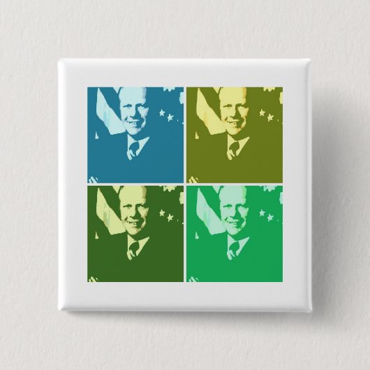 Gerald Ford Vierkante Button 5,1 Cm (Voorkant)