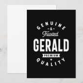 Gerald Persoonlijke naam Birthday Bedankkaart (Voorkant / Achterkant)