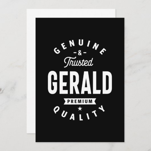 Gerald Persoonlijke naam Birthday Bedankkaart (Voorkant / Achterkant)