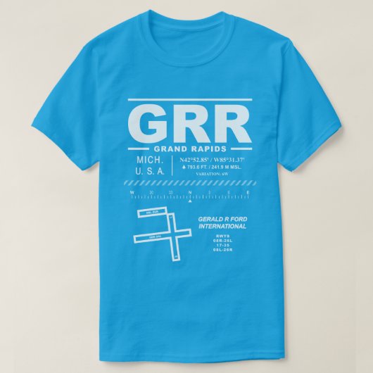 Gerald R. Ford International Airport GRR T-shirt (Design voorkant)