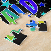 "GERALD" voornaam, geun "HAPPY BIRTHDAY" Legpuzzel (Zijkant)