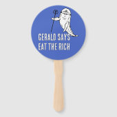 Gerald zegt Eet de Rijken Handwaaier (Voorkant)