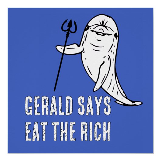 Gerald zegt Eet de Rijken Perfect Poster (Voorkant)