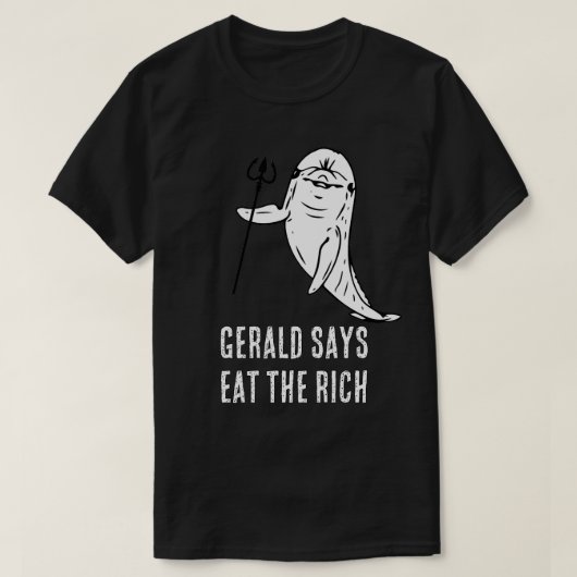Gerald zegt Eet de Rijken T-shirt (Design voorkant)