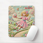 GERALDINE ~ Pastelborduurwerk ~ Mousepad Muismat (Met muis)