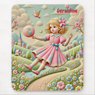 GERALDINE ~ Pastelborduurwerk ~ Mousepad Muismat
