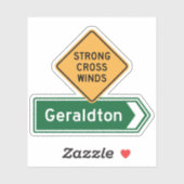 Geraldton, Western Australië Highway Sign Sticker (Vel)