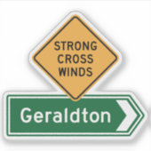 Geraldton, Western Australië Highway Sign Sticker (Voorkant)