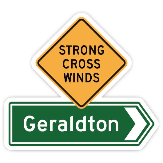 Geraldton, Western Australië Highway Sign Sticker