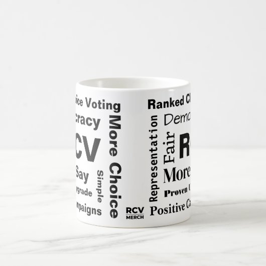 Gerangschikte stemwoorden 11 oz koffie Mok (Center)