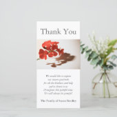 Geranium 1 sympathie dank u fotokaart bedankkaart (Staand voorkant)