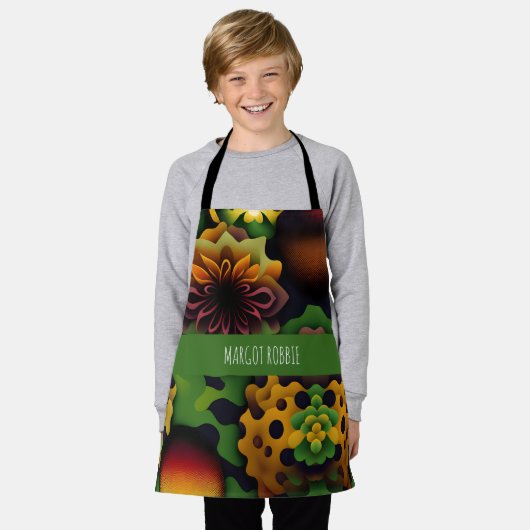 Geranium 3D Abstract geometrisch patroon Schort (Gedragen)