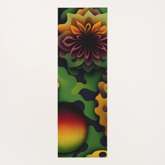 Geranium 3D Abstract geometrisch patroon Yogamat (Achterkant)