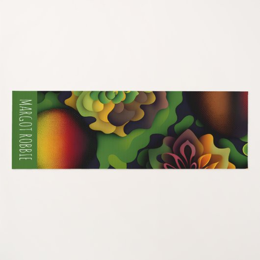 Geranium 3D Abstract geometrisch patroon Yogamat (Voorkant (horizontaal))