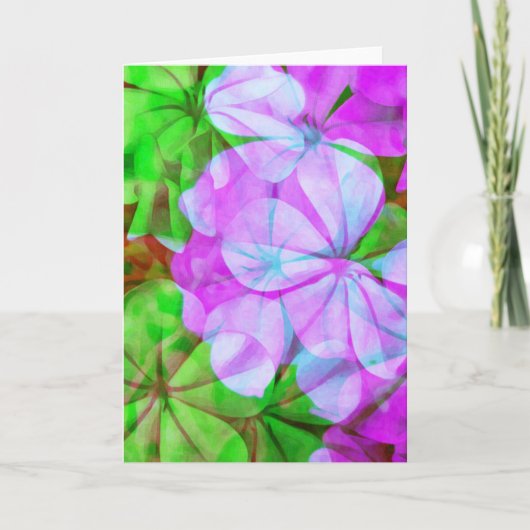 Geranium Abstract Blank Note Kaart (Voorkant)