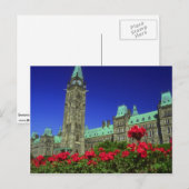 Geranium bedden in volle bloei op het parlement Hi Briefkaart (Voorkant / Achterkant)