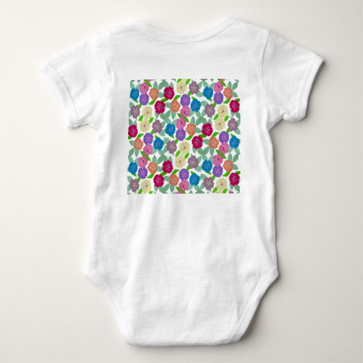 Geranium Bloemen Baby Bodysuit (Achterkant)