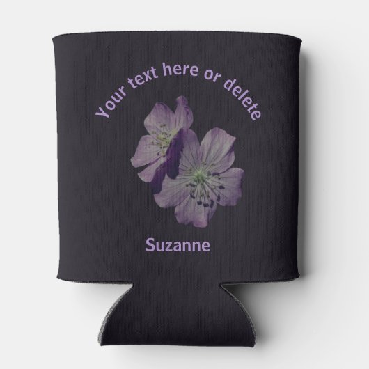 Geranium bloemen gepersonaliseerd blikjeskoeler (Achterkant)