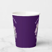 Geranium Bloemen Gepersonaliseerde Bruid Papieren Bekers (Links)