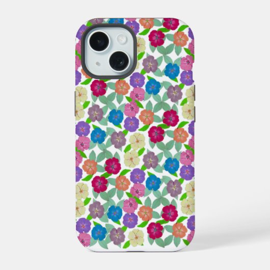 Geranium Bloemen IPhone 15 Stroeve Hoes Case (Achterkant)