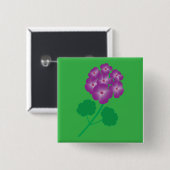 Geranium Bloemen Vierkante Button 5,1 Cm (Voorkant /achterkant)