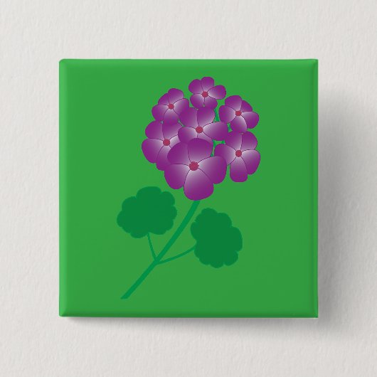 Geranium Bloemen Vierkante Button 5,1 Cm (Voorkant)