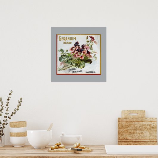 Geranium Brand Fruit Crate Label Poster (Keuken)