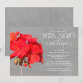 Geranium Bridal Shower Invitations Kaart (Voorkant / Achterkant)
