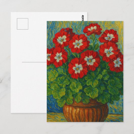 Geranium Briefkaart (Voorkant / Achterkant)