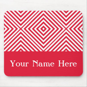 Geranium Diamond Chevron, met eigen naam Muismat