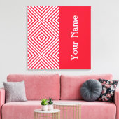 Geranium Diamond Chevron met naam @ Emporiomoffa Canvas Afdruk (Insitu (Woonkamer))