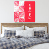 Geranium Diamond Chevron met naam @ Emporiomoffa Canvas Afdruk (Insitu (Slaapkamer))