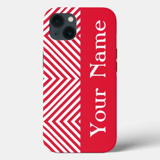 Geranium Diamond Chevron met naam @ Emporiomoffa Case-Mate iPhone Case (Achterkant)