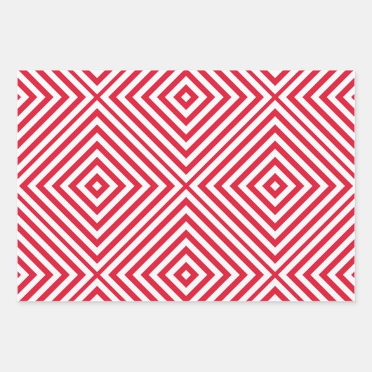 Geranium Diamond Chevron Wrapping Papiervellen Inpakpapier Vel (Voorkant 3)