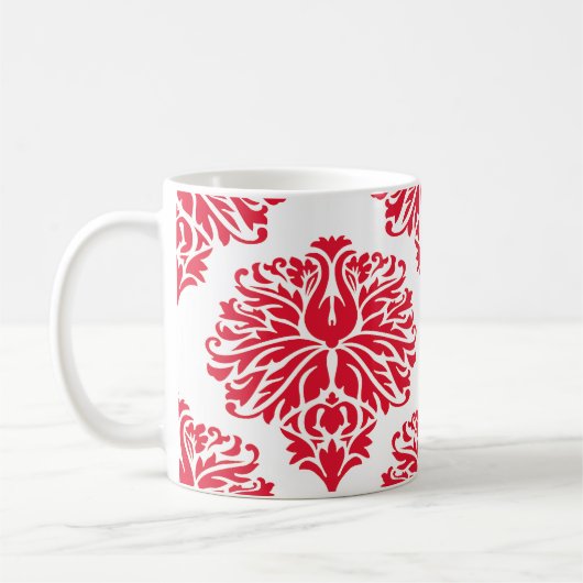 Geranium Elegant Damask Coffee Mok (Links)
