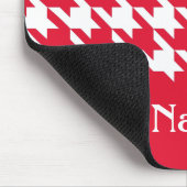 Geranium Elegant Houndstooth met aangepaste naam Muismat (Hoek)