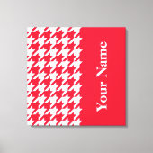 Geranium Elegant Houndstooth met naam Canvas Afdruk (Voorkant)