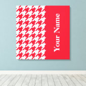 Geranium Elegant Houndstooth met naam Canvas Afdruk (Insitu (Houten vloer))