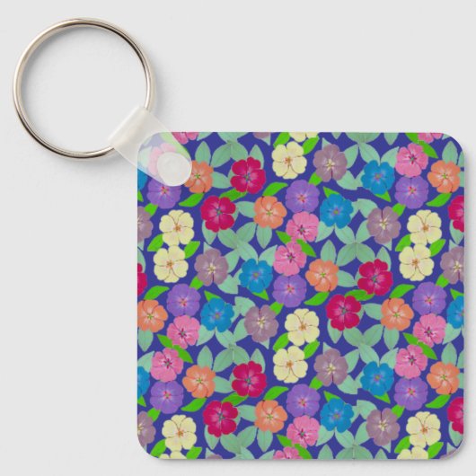 Geranium Flower Key Ring Sleutelhanger (Voorkant)