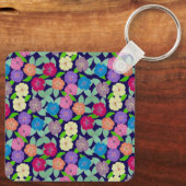 Geranium Flower Key Ring Sleutelhanger (Achterkant)