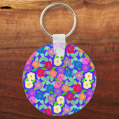 Geranium Flower Key Ring Sleutelhanger (Voorkant)