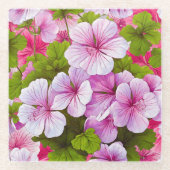 Geranium Flower Onderzetter Glazen Onderzetter (Voorkant)