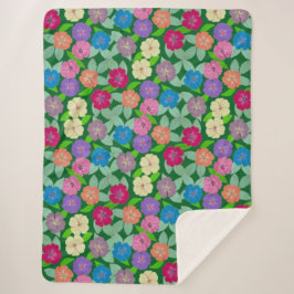 Geranium Flower Sherpa Blanket Deken