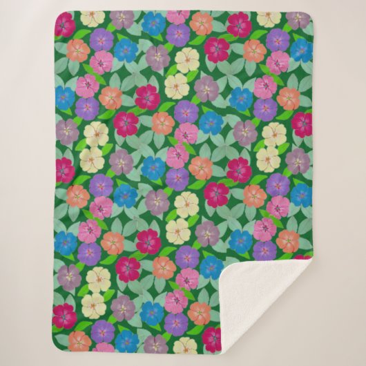 Geranium Flower Sherpa Blanket Deken (Voorkant)