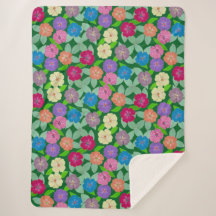 Geranium Flower Sherpa Blanket