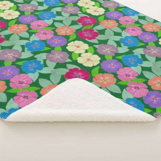 Geranium Flower Sherpa Blanket Sherpa Deken (3/4)